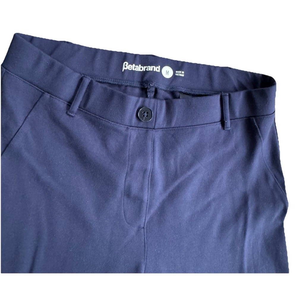 BETABRAND Pants Womens Sz Medium Full Length Pull On Navy Blue